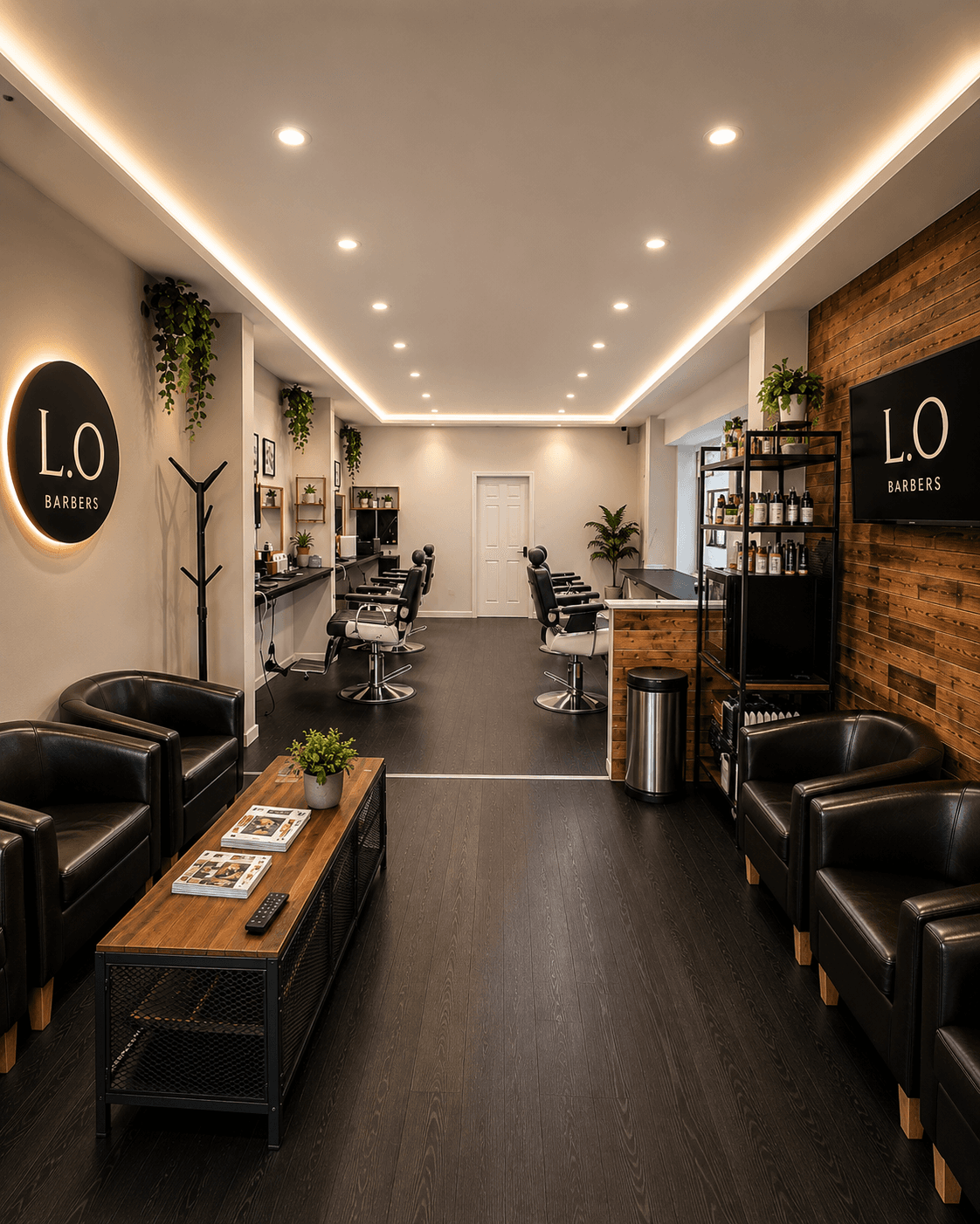 Inside L.O Barbers, classic barbershop interior